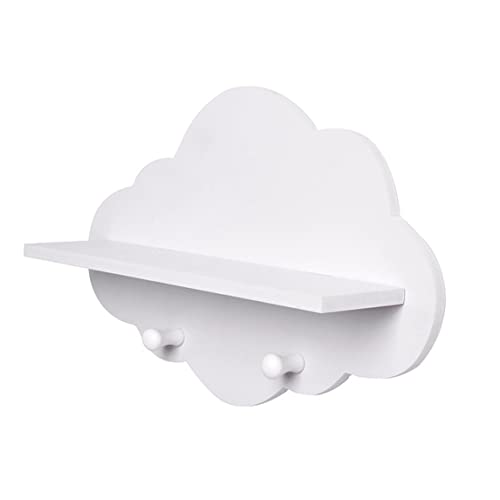 Cloud Shelves Cloud Shape Wood Floating Shelf White Floating Shelves Wall Mount Display Board Coat Hanger Storage Rack Nursery Accessories