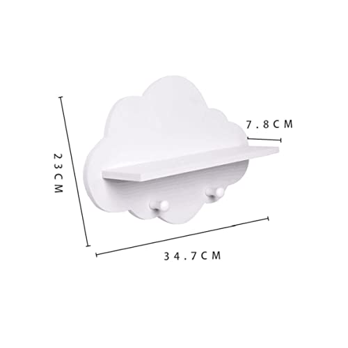 Cloud Shelves Cloud Shape Wood Floating Shelf White Floating Shelves Wall Mount Display Board Coat Hanger Storage Rack Nursery Accessories