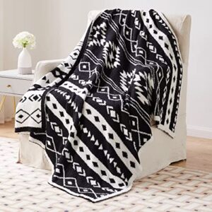 super soft southwest throw blankets aztec reversible throws cover for couch chair sofa bed outdoor beach travel, 51″x63″