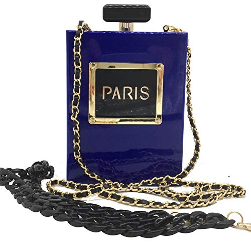 DDQYYSPP Black Paris Perfume Shape Women Acrylic Box Clutch Evening Bags Party Purses Cocktail Handbags