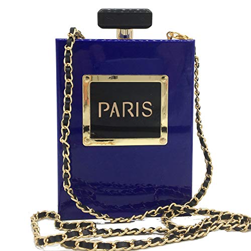 DDQYYSPP Black Paris Perfume Shape Women Acrylic Box Clutch Evening Bags Party Purses Cocktail Handbags