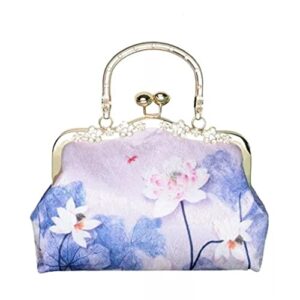 zlxdp women’s ethnic style antique handbag with tassel kiss lock women’s flower handbag