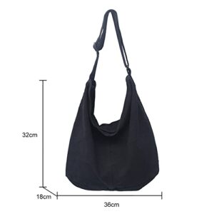 Canvas Messenger Bag Large Hobo Crossbody Bag Canvas Shoulder Tote Bag for Women and Men