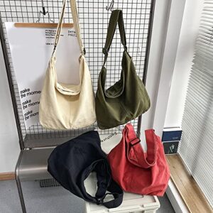 Canvas Messenger Bag Large Hobo Crossbody Bag Canvas Shoulder Tote Bag for Women and Men