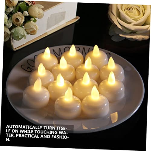 Healeved 24 Pcs LED Floating Candle LED Decor Wedding Decor LED Tea Lights LED Candle Lights Floating Tealights Flameless Floating Candle LED Lights Stylish Floating Candles Lights Plastic