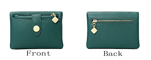 PofeeXIO Wallets for Women with Removable Card Sleeve Coin Purse Compact Bifold Small Wallet for Women Rfid Ladies Wallet Leather Billfold Womens Wallet Small (Green)