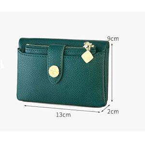 PofeeXIO Wallets for Women with Removable Card Sleeve Coin Purse Compact Bifold Small Wallet for Women Rfid Ladies Wallet Leather Billfold Womens Wallet Small (Green)