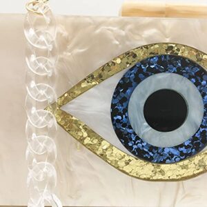 DDQYYSPP Acrylic Evil Eye Purse Women Box Evening Bags and Clutches Chain Shoulder Crossbody Handbag