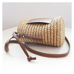 liuzh round tote round barrel woven crossbody bag handbags women beach bag women