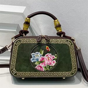 ZLXDP Handbag Women's Summer Retro Chinese Style Messenger Shoulder Bag (Color : Gray, Size : 28cm-10cm-16cm)