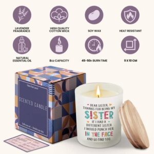 Sister Gifts from Sister, Brother - Gifts for Sister - Happy Birthday Gifts for Sister, Sister Birthday Gifts from Sister - Funny Gift for Sister - Big Sister Gifts for Little Girls - Scented Candle