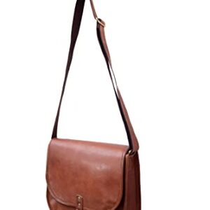 DEENIT'S Brown Full Grain Genuine Leather Sling Bag Handmade Womens stylish Crossbody Small Bag (9x11x3)