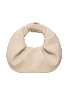 verdusa women’s ruched pu leather hobo handbag clutch purse apricot one-size