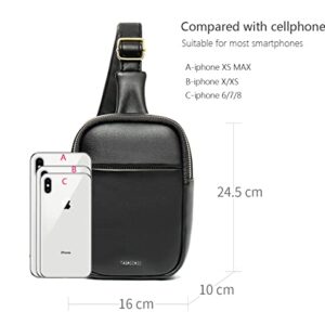 Small Crossbody Sling Bag Fanny Faux Leather Cell Phone Purse chest bag Fanny Packs for Women Men Teen Girls fashionable-black