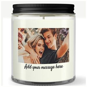 magizak customized candle personalized scented candles gifts with picture photo text message create your design for women men christmas birthday valentine’s day graduation gift