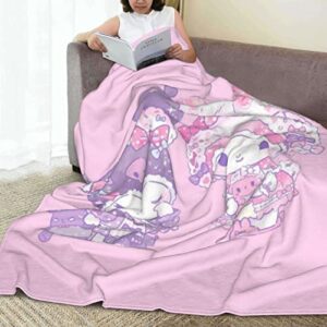 kawaii blankets throws soft plush fuzzy – cute anime printed blankets suitable for women girls – 60×80 for aldult