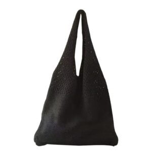 knit cute handbag for women crochet tote bag large capacity shoulder hobo bag