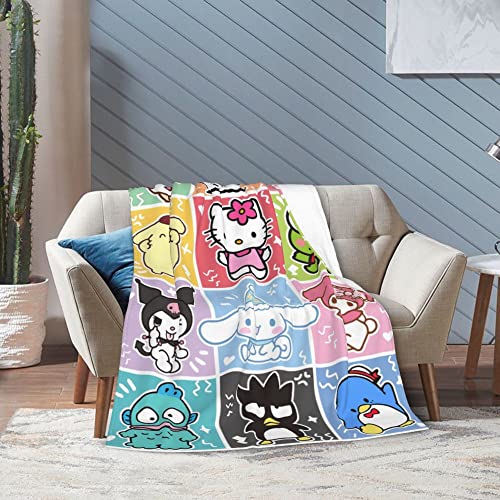 Blanket Anime Throw Cartoon Blankets Ultra Soft Flannel Bed Throws Suitable for All Seasons Warm Home Decor for Sofa Couch Chair Bedroom50 X40