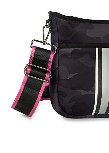 Jeri Prime Crossbody Tote by Haute Shore, Black Camo