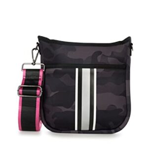 Jeri Prime Crossbody Tote by Haute Shore, Black Camo