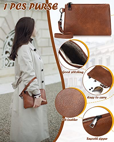 3 Pcs PU Leather Backpack Purse for Women Crossbody Purse Set Women's Crossbody Handbags Soft College Casual Shoulder Bag for Ladies Travel, Brown