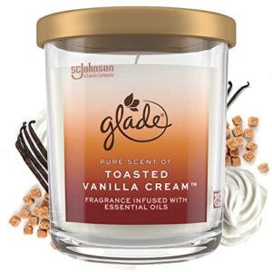 glade candle jar, air freshener, toasted vanilla cream, 16 oz