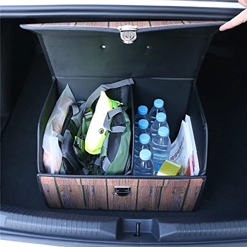 VIBY Car Trunk Storage Box PU Printing Car Organizer Box Folding Auto Storage Bag (Color : D, Size : L)