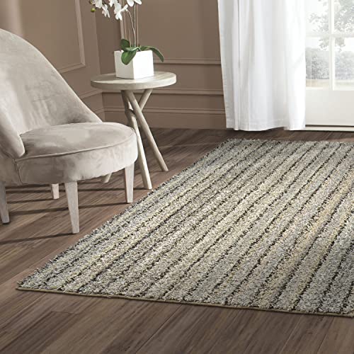 Garland Rug Striped Shag Area Rug, 9 ft. x 12 ft, Random Earthtone (Color and Design May Vary)