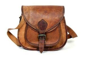 deenit’s vintage style brown full grain genuine leather sling bag satchel and fable handmade purse womens crossbody small shoulder bag (7x9x3)