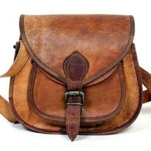 DEENIT'S Vintage Style Brown Full Grain Genuine Leather Sling Bag Satchel And Fable Handmade Purse Womens Crossbody Small Shoulder Bag (7x9x3)