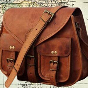 14 Inch Leather crossbody bags Purse Women Shoulder Bag Satchel Ladies Tote Travel Purse full grain Leather