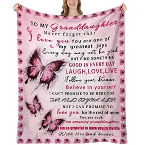 uhankru granddaughter gifts from grandma, gifts for granddaughter birthday gifts, graduation gifts for granddaughter, granddaughter throw blanket 60″x50″
