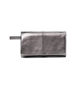 hobo keen trifold wallet for women – polyester lining with button snap closure, handy and stylish compact wallet anthracite one size one size