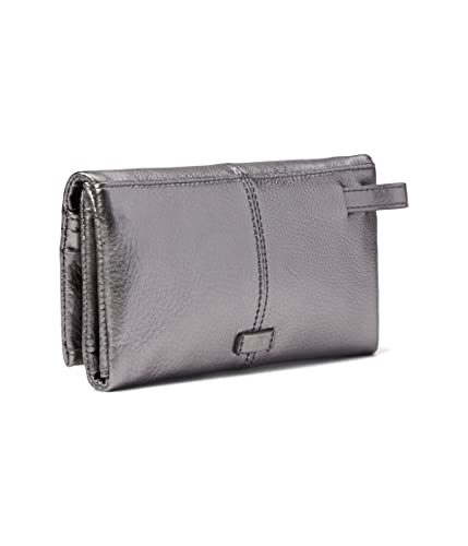 HOBO Keen Trifold Wallet For Women - Polyester Lining With Button Snap Closure, Handy and Stylish Compact Wallet Anthracite One Size One Size