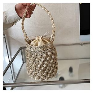 liuzh handmade handbag women summer beach tote woven casual bohemia knitted shoulder bag (color : e, size : 1)