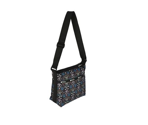 LeSportsac Cloistered Jewels Small Hobo Crossbody Handbag, Style 3709/Color E469, Mosaic Art Tiles Designed in Colorful Crest & Flower Motifs, Vibrant Jewel Tones: Ruby, Azure, Emerald