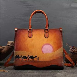 zlxdp handbag women bag designer hand painted handbag ladies shopping shoulder bag (color : d, size