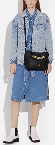 COACH Women's Andy Leather Tassle Crossbody Bag Handbag - Black