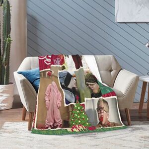 Story of Christmas Flannel Blanket Winter Throw Blanket Lightweight Ultra Soft Micro Fleece Summer Blanket Microfiber Fluffy Plush for Bed Sofa Couch All Season 50x40 Inches