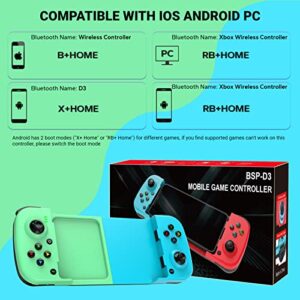 arVin Mobile Gaming Controller for iPhone iOS Android PC, Wireless Gamepad Joystick for iPhone 14/13/12/11, iPad, MacBook, Samsung Galaxy S22/S21/S20, TCL, Tablet, Call of Duty, Apex, with Back Button