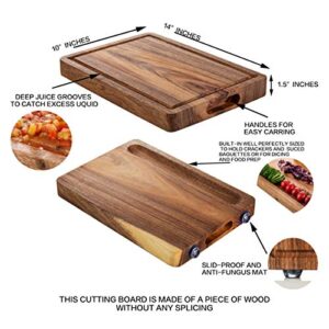 GENIGW Whole Piece Acacia Wood Cutting Board Solid Wood Rootstock Chopping board for kitchen Table Slicing Vegetables Kitchen Things