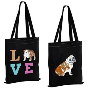 mbmso english bulldog gifts english bulldog tote bag english bulldog lover gifts owners dog mom gifts tote shopping bag (english bulldog tb-black)