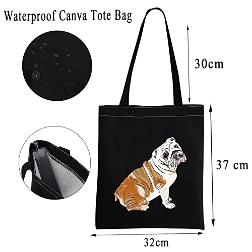 MBMSO English Bulldog Gifts English Bulldog Tote Bag English Bulldog Lover Gifts Owners Dog Mom Gifts Tote Shopping Bag (English Bulldog TB-black)