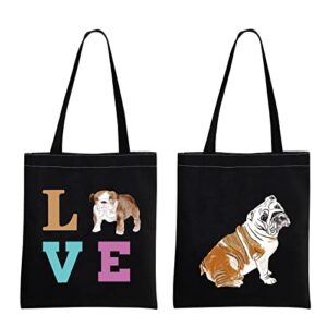 MBMSO English Bulldog Gifts English Bulldog Tote Bag English Bulldog Lover Gifts Owners Dog Mom Gifts Tote Shopping Bag (English Bulldog TB-black)