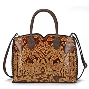 zlxdp vintage handbags vintage tote bags women’s printed floral shoulder crossbody bags (color : black, size