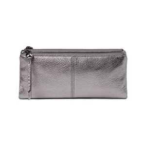 HOBO Keen Large Zip Top Wallet For Women - Leather Construction With Cotton Lining, Functional and Chic Wallet Anthracite One Size One Size