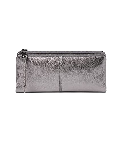 HOBO Keen Large Zip Top Wallet For Women - Leather Construction With Cotton Lining, Functional and Chic Wallet Anthracite One Size One Size