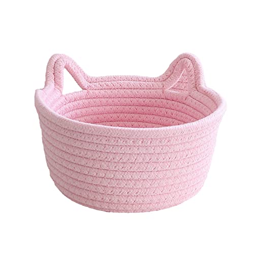 Tainrunse Sundries Basket Durable Folding Large Capacity Storage Basket for Home Living Room Bedroom Pink S