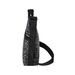 LeSportsac Cloistered Jewels Large Hobo Crossbody Bag, Style 3710/Color E469, Mosaic Art Tiles Designed in Colorful Crest & Flower Motifs, Vibrant Jewel Tones: Ruby, Azure, Emerald