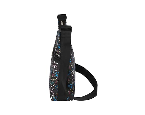 LeSportsac Cloistered Jewels Large Hobo Crossbody Bag, Style 3710/Color E469, Mosaic Art Tiles Designed in Colorful Crest & Flower Motifs, Vibrant Jewel Tones: Ruby, Azure, Emerald